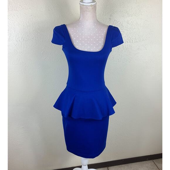 Amanda Uprichard Loves Cusp Peplum Dress Sz S Blue - Picture 2 of 8